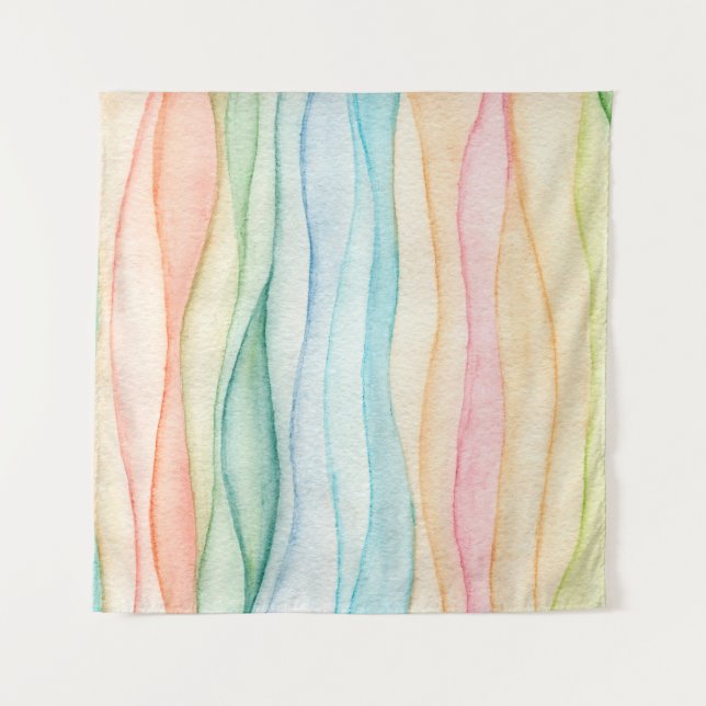 Watercolor painting colorful painting tapestry (Front)