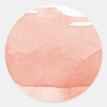 Watercolor Painting Coral Pink Ombre Modern Art Classic Round Sticker by DifferentStudios at Zazzle