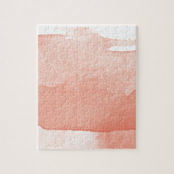 Watercolor Painting Coral Pink Ombre Modern Art Jigsaw Puzzle by DifferentStudios at Zazzle