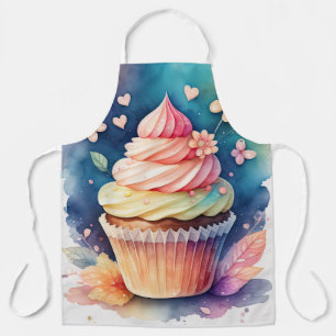 Watercolor Painting Cupcake Apron