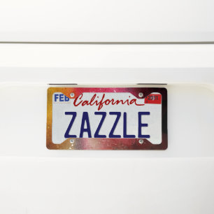 Watercolor painting drops license plate frame