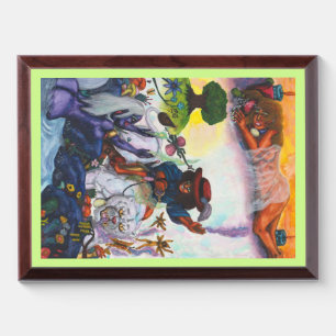 Watercolor Painting Eros ride Aurora Lioness Dream Award Plaque