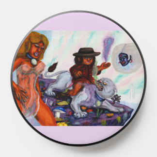 Watercolor Painting Eros rides Aurora Lioness Love PopSocket