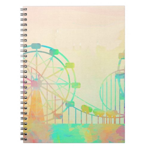 Watercolor Painting Ferris Wheel Fairground Art Notebook