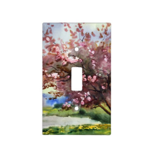 Watercolor Painting Landscape Light Switch Cover