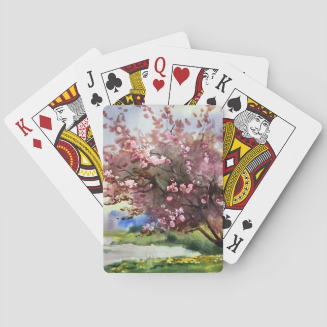 Watercolor Painting Landscape Poker Cards (Back)