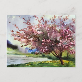 Watercolor Painting Landscape Postcard by watercoloring at Zazzle