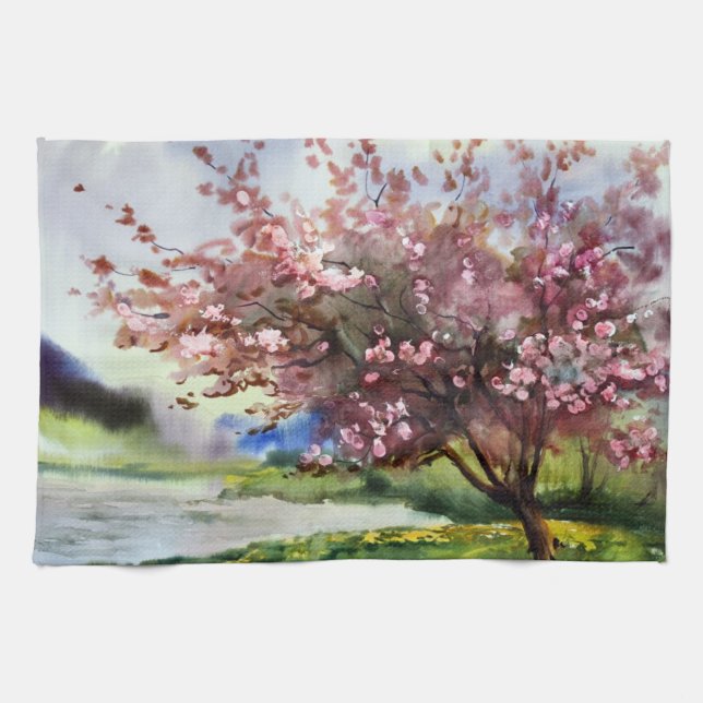 Watercolor Painting Landscape Towel (Horizontal)