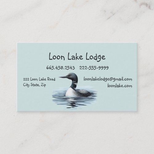 Watercolor Painting Loon Wilderness Bird Business Business Card