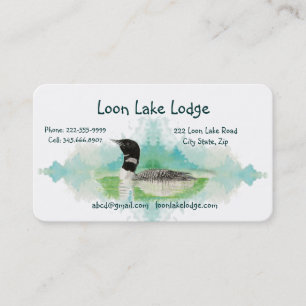 Watercolor Painting Loon, Wilderness Bird Business Business Card