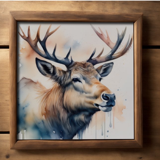 Watercolor Painting Majestic Elk 1:1 Poster (Creator Uploaded)