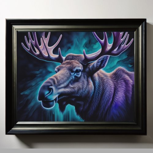 Watercolor Painting Majestic Moose 54 Poster