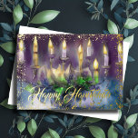 Watercolor Painting Menorah Happy Hanukkah Holiday Card<br><div class="desc">Holiday themed items designed by Umua. Printed and shipped by Zazzle or their affiliates.</div>