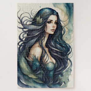 Watercolor Painting Mermaid Jigsaw Puzzle