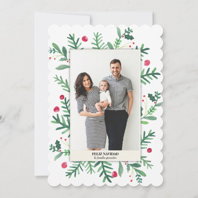 Watercolor Painting | Merry Christmas Holiday Card (Front)