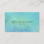 Watercolor Painting Modern Minimalist Turquoise Business Card at Zazzle