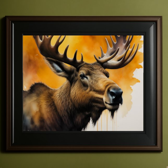 Watercolor Painting Moose 5:4 Poster (Creator Uploaded)