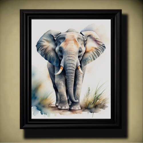 Watercolor Painting of a Elephant 54 Poster
