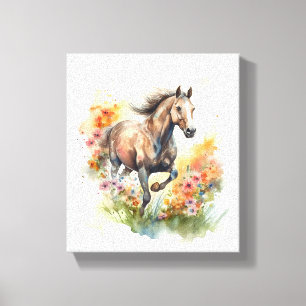 Watercolor Painting of a Horse Canvas Print