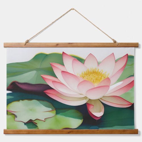 Watercolor Painting Of A Lotus Flower Hanging Tapestry