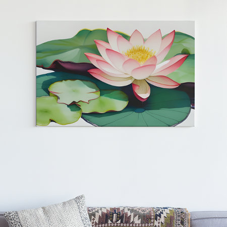 Watercolor Painting Of A Lotus Flower Poster