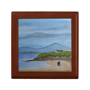 Watercolor Painting of a Romantic Day at the Beach Gift Box