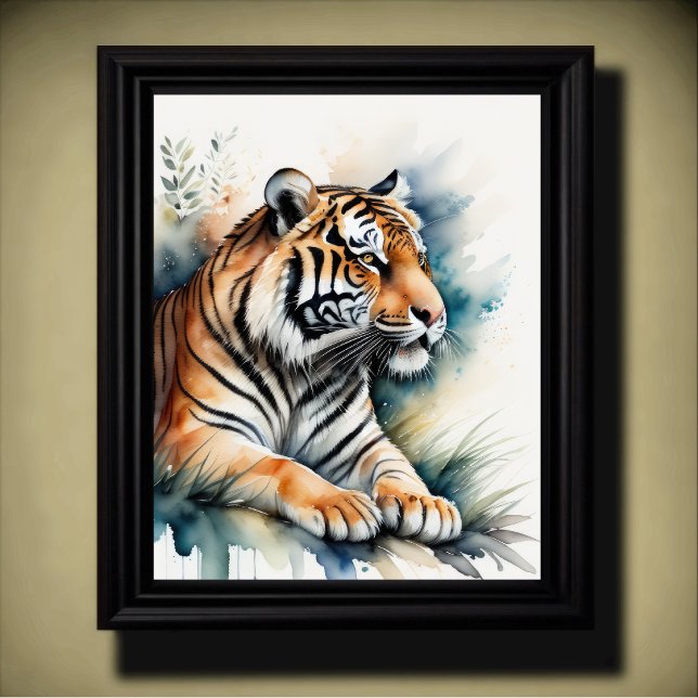 Watercolor Painting of a Tiger 5:4 Poster (Creator Uploaded)