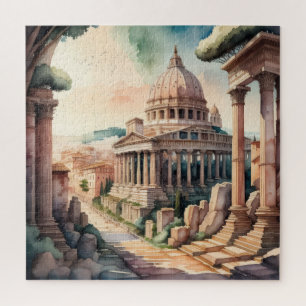Watercolor Painting of Ancient Rome Jigsaw Puzzle