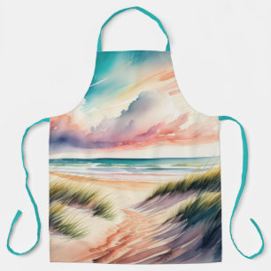 Watercolor Painting of Beach Apron