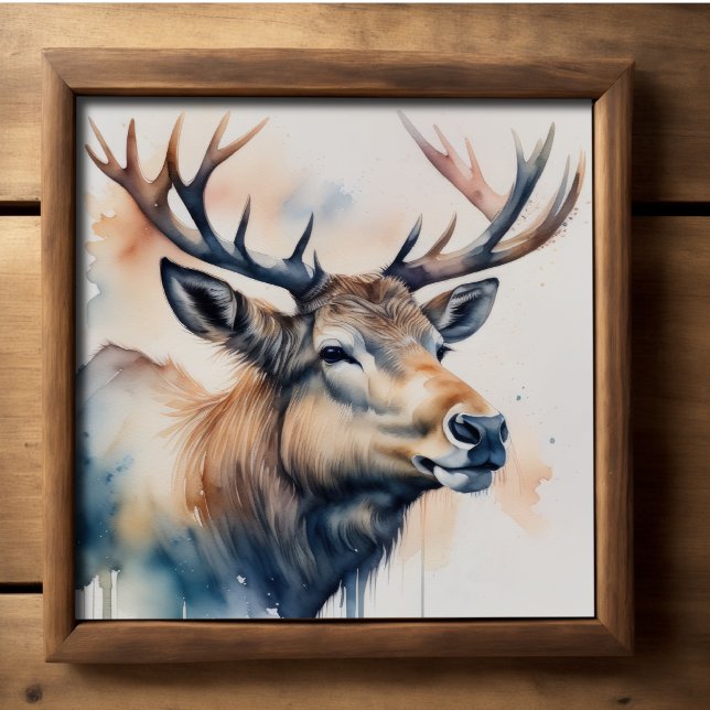 Watercolor Painting of Elk Poster (Creator Uploaded)