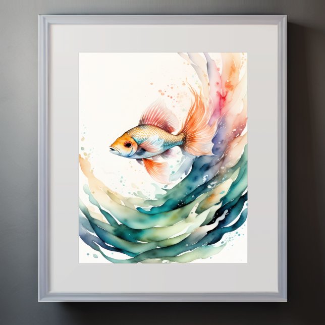 Watercolor Painting of Fish Poster (Creator Uploaded)