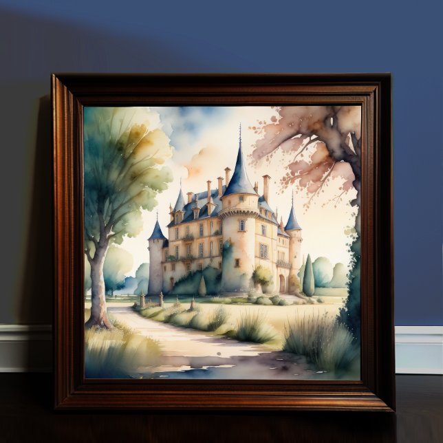 Watercolor Painting of French Chateau III Poster (Creator Uploaded)