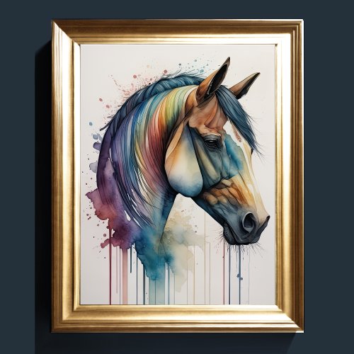 Watercolor Painting of Horse Poster