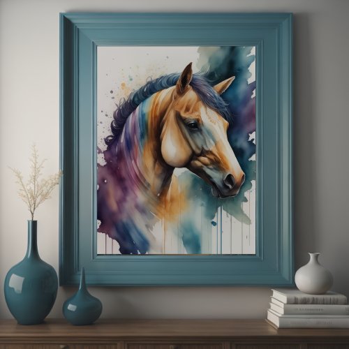 Watercolor Painting of Horse Poster