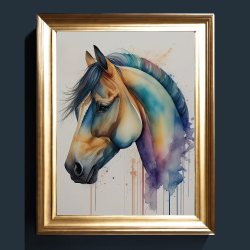 Watercolor Painting of Horse Poster