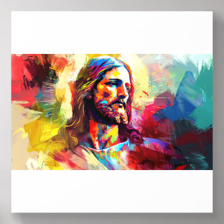watercolor painting of jesus acrylic photo tile