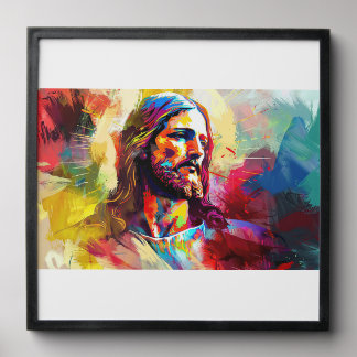 watercolor painting of jesus peel and stick photo tile