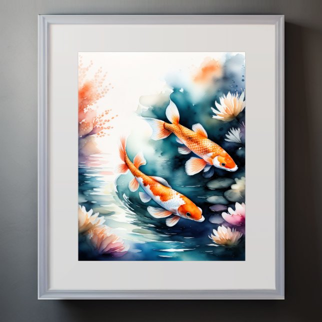 Watercolor Painting of Koi Fish II Poster (Creator Uploaded)