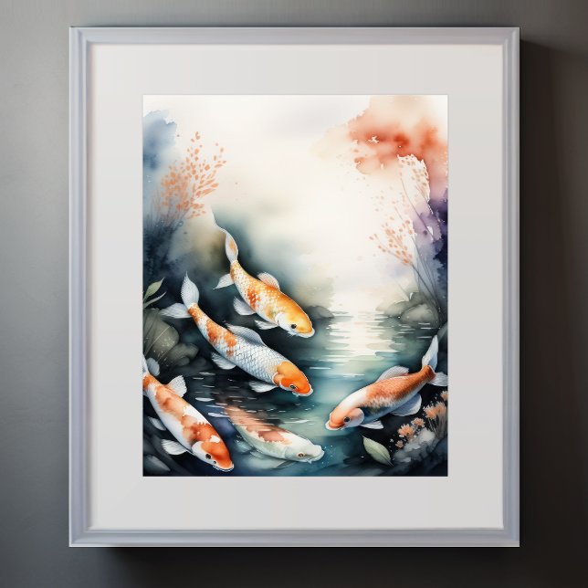 Watercolor Painting of Koi Fish IV Poster (Creator Uploaded)