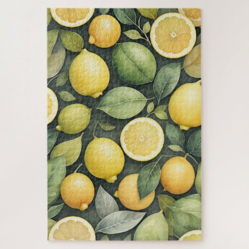 Watercolor Painting of Lemons Jigsaw Puzzle