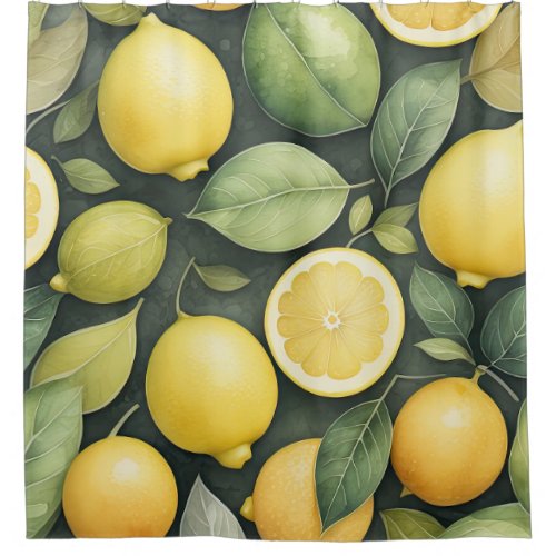 Watercolor Painting of Lemons Shower Curtain