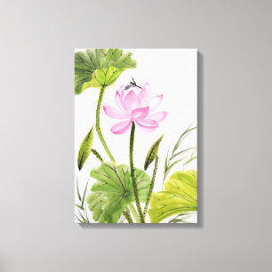 Watercolor Painting Of Lotus Flower 2 Canvas Print