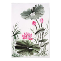 Watercolor Painting Of Lotus Flower 2