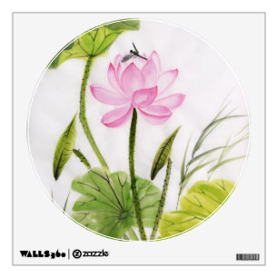 Watercolor Painting Of Lotus Flower 2 Wall Sticker