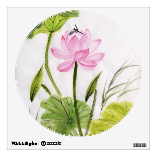 Watercolor Painting Of Lotus Flower 2 Wall Sticker