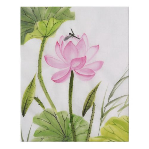 Watercolor Painting Of Lotus Flower Faux Canvas Print