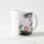 Watercolor Painting Of Lotus Flower Large Coffee Mug (Front Right)