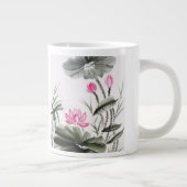 Watercolor Painting Of Lotus Flower Large Coffee Mug (Right)