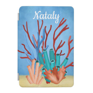 Watercolor painting of sea corals iPad mini cover