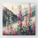 Watercolor Painting of Snapdragons Wall Clock